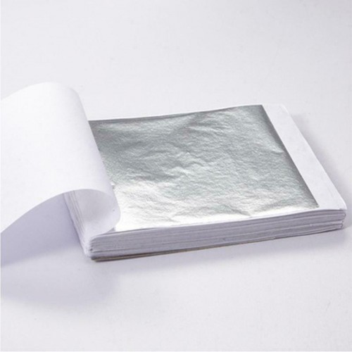 Silver Metallic leaf/paper set of 10 sheets (8x8cm) 